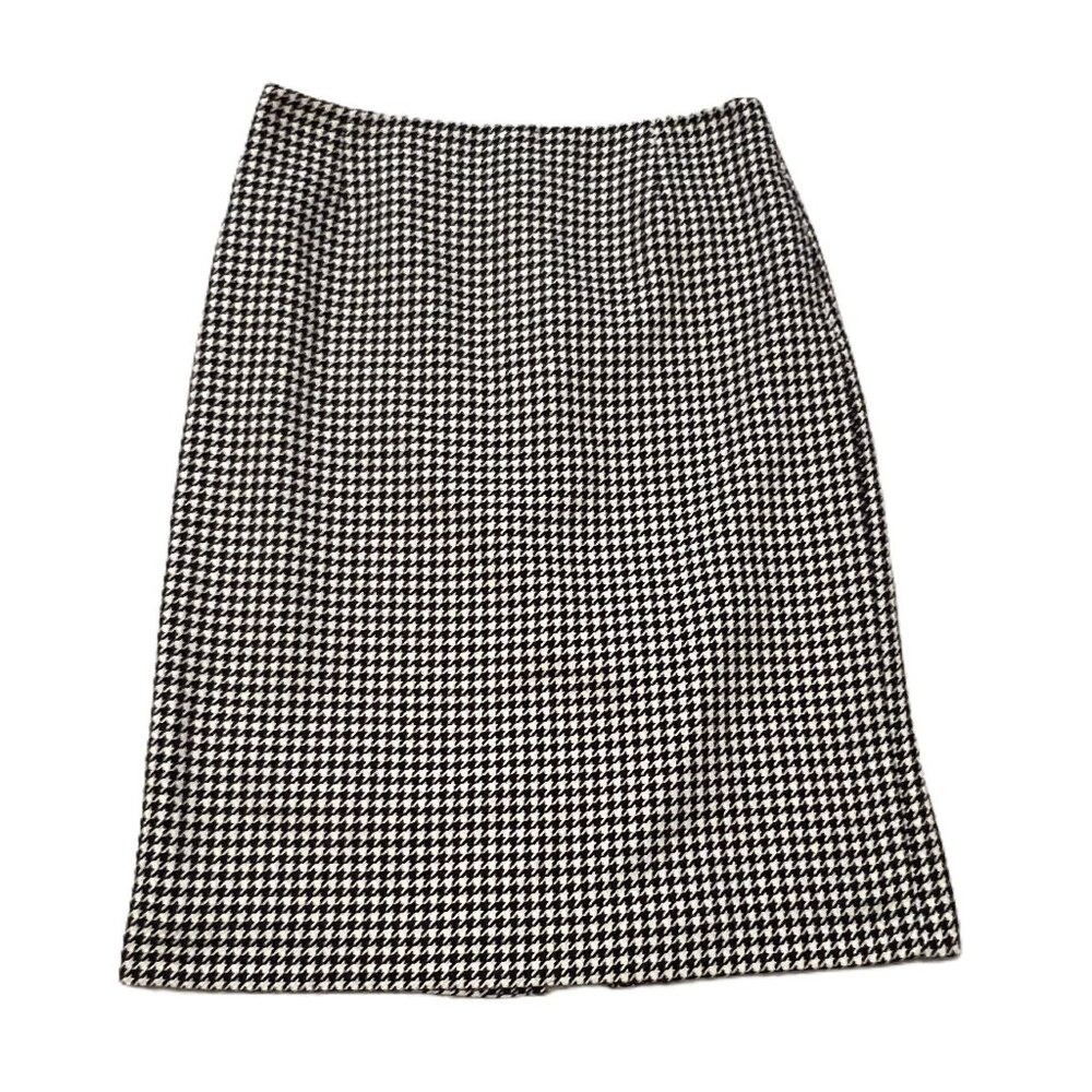 Old money 60's-vibe Isabella DeMarco Black/White Houndstooth Pencil Skirt size 4